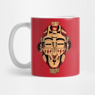 Red and Cream African Mask 5 Mug